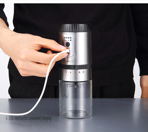 Molinillo de <span class=keywords><strong>café</strong></span> <span class=keywords><strong>eléctrico</strong></span> comercial con tarro de vidrio, dispositivo de cocina recargable por USB, 2020 - Product Image 4