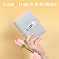Carnet de notes A7 personnalisé en cuir PU rigide, style vintage, avec serrure à code secret et reliure cousue, multicolore