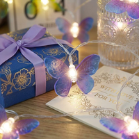 Guirlande lumineuse LED papillon romantique pour la Saint-Valentin, décoration pour mariage, dîner de Noël, chambre à coucher, rendez-vous, Luces Navideas