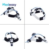 Lampe frontale chirurgicale à fibre optique LED Medeasy avec câble de guidage lumineux Wolf de 2 m pour examen dentaire, vétérinaire et ORL