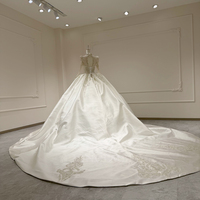 Robes de mariée Jancember XX58 modernes à manches longues en satin et cristaux, style empire, pour femmes