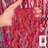 Tinsel feuille frange rideaux ondulé toile de fond pour les fêtes étincelle métallique ondulé feuille frange toile de fond rideau pour décorations de fête