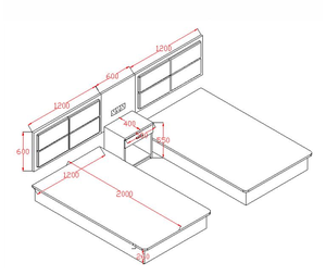 Мебель для коммерческих отелей на заказ, односпальные кровати из массива дерева, кровать для отеля, мебель для спальни, большие размеры, гостиничные кровати - Product Image 3