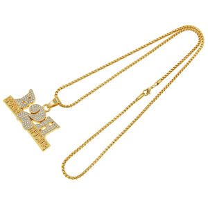 New Hot Selling Hiphop Style Alloy <b>Letter</b> Pendant Necklace Handmade Popular <b>Box</b> Chain Men's Necklaces Trendy Jewelry Wholesale - Product Image 4