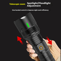 Lámpara de Camping Recargable Tipo-C con Tiras Luminosas de 1500m, Zoom Ajustable e Indicador de Batería, Linterna para Exteriores
