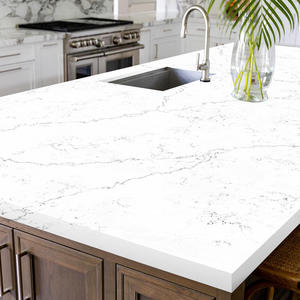 Usine personnalisée F194 pierre artificielle albâste dalle de pierre de quartz blanc avec un design moderne pour hôtel intérieur île haut - Product Image 3