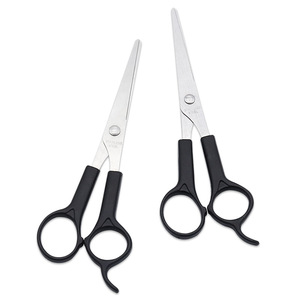 Ciseaux à cheveux en acier inoxydable, ciseaux plats pour la coupe des cheveux, pour droitiers, noirs - Product Image 3