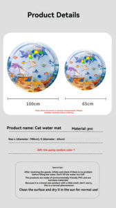 Hot Selling Opblaasbare Kat Hond Spelen Water Mat Pvc Plastic Educatief Speelgoed Water Speelmat - Product Image 3