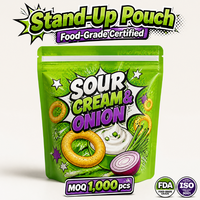 Sachets Doypack personnalisés anti-humidité en matériaux écologiques et de qualité alimentaire avec fermeture éclair refermable pour snacks