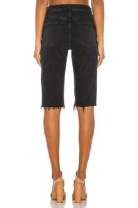 Haute qualité bermuda short denim femmes jean effiloché à ourlet effiloché short - Product Image 3