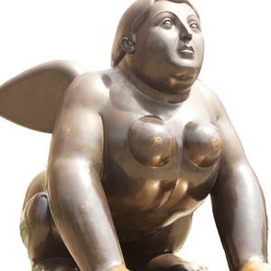 Meilleure vente Statue en bronze Fernando <span class=keywords><strong>Botero</strong></span> Sculpture de grosse femme nue avec ailes - Product Image 1
