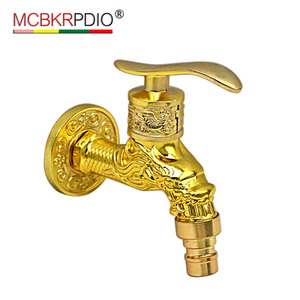 Robinet à robinet unique sculpté Dragon en or antique MCBKRPDIO support mural pour salle de bain cuisine en alliage de <span class=keywords><strong>Zinc</strong></span> lave-linge bassin - Product Image 1