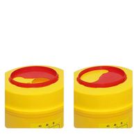 Boîte à déchets carrée à couvercle coulissant pour instruments tranchants, boîte à déchets jetable circulaire pour instruments tranchants, boîte de stockage de déchets jaune pour hôpitaux et cliniques