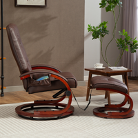 Chaise de bureau inclinable en tissu PU microfibre de loisirs à réglage manuel avec repose-pieds