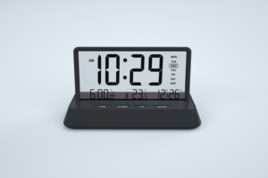 Hiện Đại Trắng <span class=keywords><strong>mini</strong></span> máy tính để bàn dẫn đồng hồ báo thức mới kỹ thuật số đa chức năng snooze nightlight lịch thông minh Bảng Pin hoạt động - Product Image 5