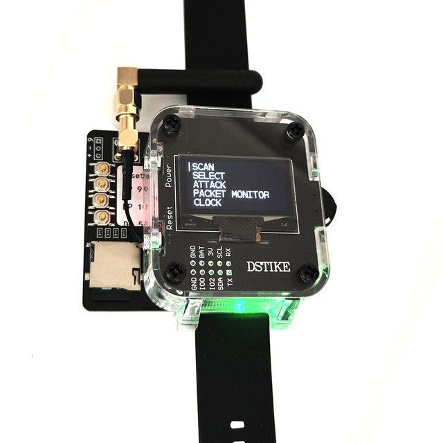 DSTIKE Deauther Watch Z ESP8266+ATmega32u4 WiFi+BadUSB Development Board Buit-in 1000mAh WiFi Testing