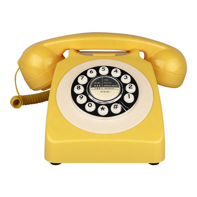 SIP Retro Phone ABS Blue Red Yellow Pink Vintage Style Record PSTN SIM Card Wedding/Party/Hotel Gift Key Dial Antique Telephone