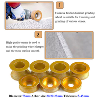 Outils de profilage de bords en marbre brasés sous vide, meule diamantée, roue de profilage pour granit, pierre, céramique, quartz