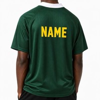 Maillot de football vert respirant à séchage rapide, col en V rétro, personnalisable par sublimation, manches courtes pour hommes, équipes et clubs
