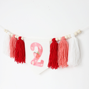 Strawberry Theme <strong>2</strong> <strong>Year</strong> <strong>Old</strong> Birthday High Chair Tassel Banner Hat Cake Topper Strawberry Birthday <strong>Party</strong> Decoration - Product Image 4