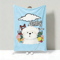 Couverture personnalisée en polaire douce à motif animalier, en flanelle corail tricotée, par sublimation, motif dessin animé/anime, en sherpa, écologique et douce pour la peau