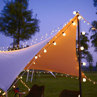 Outdoor Kristall-LED-Lichterkette mit Runden Glühbirnen für Garten, Zelte, Camping, Hochzeiten