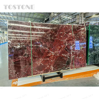 Dalle de marbre naturel Tostone Exclusive Vein Match Rouge Rosso Lavento pour murs décoratifs de maisons et appartements, panneaux de décoration à lames assorties