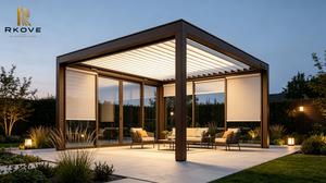 Pérgola de aluminio para exteriores RKOVE con persianas 4x4m impermeable para jardín o patio trasero - Product Image 2