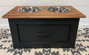 Tempat Makan Anjing 2 Mangkuk, Tempat Makan Anjing 2 Mangkuk Anjing Pengangkat Laci & Pemberi Makan Otomatis - Product Image 4