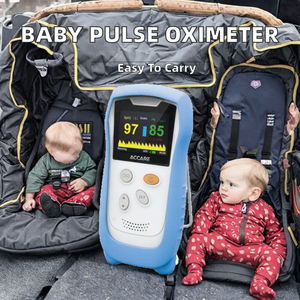 Oxymètre de pouls électrique portable <span class=keywords><strong>pour</strong></span> bébé et enfant, moniteur d'oxygène sanguin néonatal avec capteur de doigt - Product Image 3