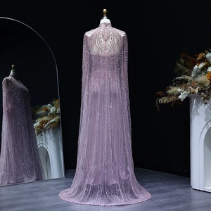 Vestidos <span class=keywords><strong>de</strong></span> <span class=keywords><strong>fiesta</strong></span> formales <span class=keywords><strong>de</strong></span> noche árabes desnudos con cuentas <span class=keywords><strong>de</strong></span> lujo con <span class=keywords><strong>chal</strong></span> - Product Image 6