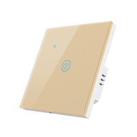 Interrupteur tactile intelligent en verre trempé doré de type FIKO 86 1/2/3/4 WiFi Tuya Zigbee Homekit APP Télécommande (F71-86)