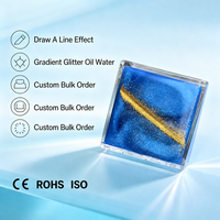Cube de mouvement liquide acrylique OEM à paillettes et effet d'eau, ornement de sable mouvant à effet de ligne, décoration sensorielle de bureau personnalisée en gros