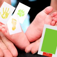 Sûr Non toxique sans contact peau infantile sans encre chat de compagnie chien empreinte de patte Souvenirs cadeaux rond famille mémoire tampon encreur nouveau-né cadeau de douche