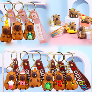 Rubber Material Capybara Keychain Toy Pendant Bag