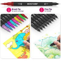 60 pièces de marqueurs d'art à double tête, stylos de couleur à deux pointes, ensemble de stylos à double pinceau