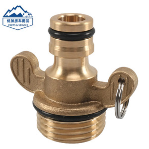 Brass Garden Hose <b>Quick</b> <b>Connector</b> 3/4 Inch Threaded Forged With Dual Handle Easy Install For Watering Tools - Product Image 4