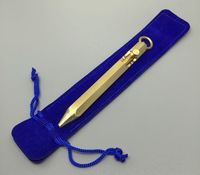 Stylo tactique EDC de conception Unique, 1 pièce, stylo à fil, processus artisanal à Six bords, boulon d'action, stylo à pistolet en laiton avec porte-clés