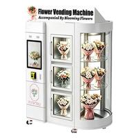 Distributeur Automatique Réfrigéré Rotatif de Fleurs, 16 Casiers, 110/220V, Bouquets Frais, Commercial Extérieur 24/7, Intelligent, CE