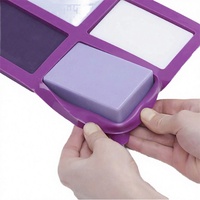DeSheng Custom Dikke Duurzame Violet 4-Vaks Siliconen Rechthoekige Mal Herbruikbaar voor Zeep & Brownie Bakken Handgemaakte Taartgereedschap