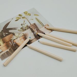6 Renkli HB Suda Çözünen Kalem Seti Okul Malzemeleri Özel Logolu Mini Renkli Kalemler Kraft Kağıt Kutulu - Product Image 4