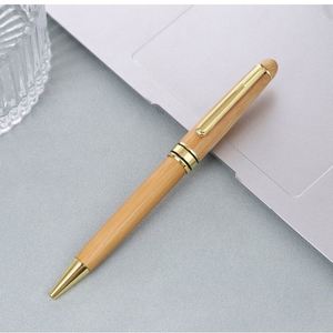 Ready Stock <b>Creative</b> Retro Bamboo Wood & Rotating Metal Ballpoint Pen Signature Promotional Pen for Advertising <b>Gift</b> - Product Image 3