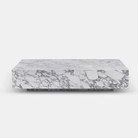 Table basse rectangulaire en marbre minimaliste italien, pour salon de villa, petite table basse domestique, grande table basse de luxe en pierre blanche