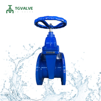 Vanne à boisseau en fonte ductile GGG50 DIN3352 F5 F4 PN16 DN100-DN500 à bride EPDM époxy bleu, vanne industrielle haute résistance