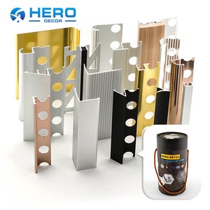 Tôi Hình Dạng Giá Bán Buôn Màu Sắc Tùy Chỉnh Màu Đen Mờ 15Mmtile Cạnh Trim Anh Hùng Kim Loại Thẳng Gạch Hoàn Thiện Nhôm Hồ Sơ - Product Image 2