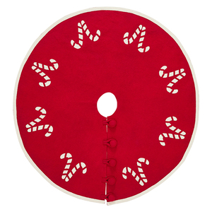 Red <b>Candy</b> <b>Cane</b> Cross Stitch 58in Christmas Tree Skirt <b>Candy</b> Tree Decoration Xmas Home Holiday Party Supply - Product Image 3