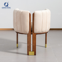 Chaise de Repas de Luxe Moderne pour Hôtel, Restaurant et Réception, Mobilier Design de Chambre avec Aspect Bois et Acier Inoxydable