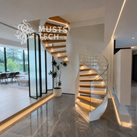 Escalier Courbé Sur Mesure Haut de Gamme pour Villa de Luxe – Projet d'Ingénierie Direct Usine