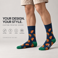 Chaussettes personnalisées OEM pour adultes, en polyester/nylon/coton/fibre de bambou/laine, résistantes aux déchirures, séchage rapide, sans couture, impression numérique 360°