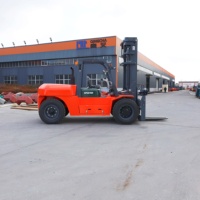 Chariot élévateur diesel pour conteneurs de 10 tonnes avec mât pour conteneurs, pour le chargement et le déchargement de conteneurs maritimes, terminal portuaire